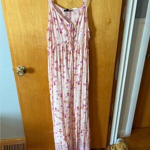 Suzanne Betro Pink Floral Maxi Dress
